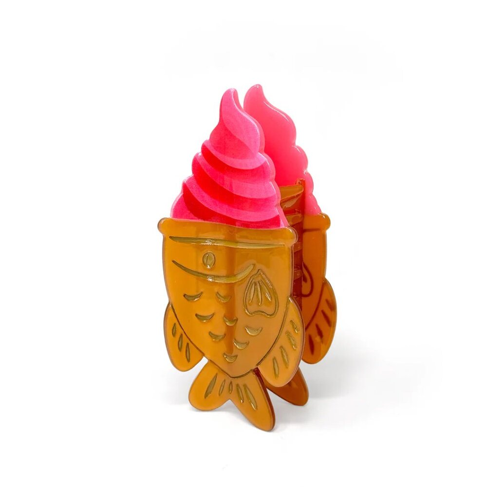 Taiyaki Soft Serve Hair Claw – Cute Ice Cream-Inspired Accessory | Fun Gift for